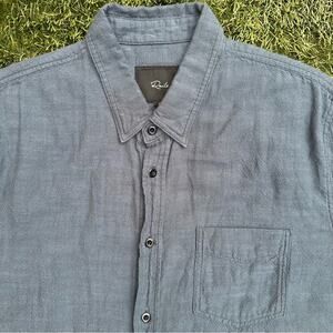 Rails Fairfax Shirt 100% Gauze Cotton Mens Short Sleeve Button Up Collar Shirt L